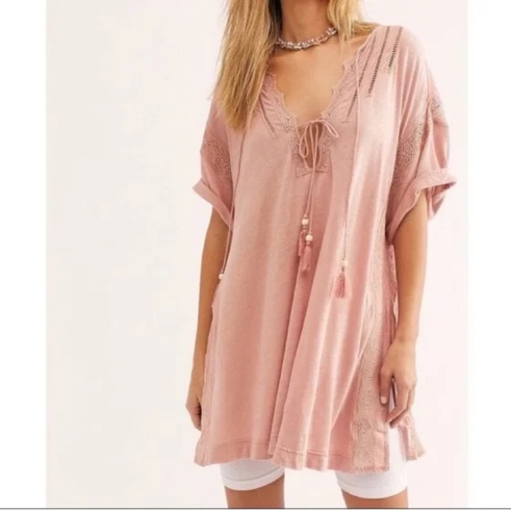 Free People Sunset Park Oversized Top in Black